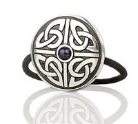 Celtic Triskele - Haargummi aus England mit keltischem Muster & blauem Stein