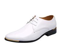 Celucke Anzugschuhe Herren Derbys Schnürhalbschuhe Spitz Lederschuhe Business-Halbschuh Männer Schnürschuhe Party Hochzeit Oxford Schuhe