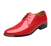 Celucke Anzugschuhe Herren Derbys Schnürhalbschuhe Spitz Lederschuhe Business-Halbschuh Männer Schnürschuhe Party Hochzeit Oxford Schuhe