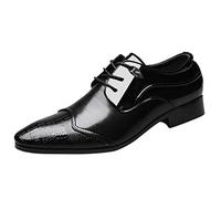Celucke Anzugschuhe Herren Derbys Schnürhalbschuhe Spitz und Lang Geschnittene Derby-Schuhe Männer Schnürschuhe Freizeitschuhe Hochzeit Casual