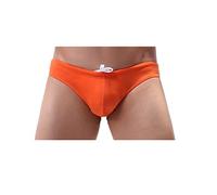 Celucke Badehose Herren Enge Slips Männer Sommer Bademode Schwimmshorts Kurze Schwimmhose Schnelltrocknend Fest Sitzend Chlorresistent UV-Schutz (Orange, L)
