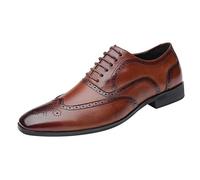 Celucke Budapester Herren Schnürhalbschuhe Lederschuhe Business-Halbschuh, Männer Anzugschuhe Oxford Derby Schuhe Business Schnürschuhe