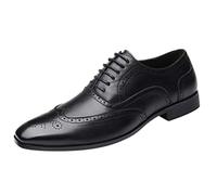 Celucke Budapester Herren Schnürhalbschuhe Lederschuhe Business-Halbschuh, Männer Anzugschuhe Oxford Derby Schuhe Business Schnürschuhe