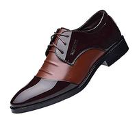 Celucke Derby Schuhe Herren Anzugschuhe Oxfords, Feine Lederschuhe Herrenschuhe Full Brogue Business Schnürhalbschuhe