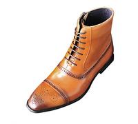 Celucke Derbys Schnürhalbschuhe Herren Spitz Anzugschuhe aus Lackleder, Casual Schnürschuhe Männer Lederschuhe Freizeitschuhe Hochzeit Business-Halbschuh