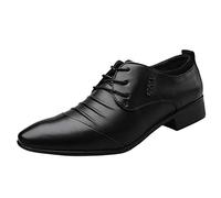 Celucke Derbyschuhe Herren Spitz Schnürhalbschuhe Anzugschuhe Oxford Männer Derbys Hochzeit Party Smoking Schuhe Lederschuhe Business-Halbschuh Schnürschuhe