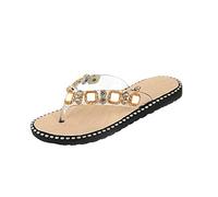 Celucke Flip Flops Damen Zehentrenner mit Strass,Komfortabel Flache Schuhe Licht Sandalen Sommerschuhe Indoor Outdoor Hausschuhe