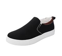 Celucke Freizeitschuhe Herren Segeltuchschuhe Canvas Slip On Stoffschuhe Flache Schuhe rutschfest Low Top Runde Zehe Sportschuhe Faulenzer Schlupfen Leinwand Flacher Mund Bequem Schuhe