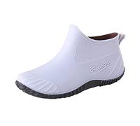Celucke Gummistiefel Damen Chelsea Boots Regenstiefel Kurzschaft Röhre Reitstiefel Wasserdicht rutschfeste Gummistiefeletten Wasserschuhe Schuhe
