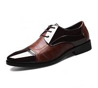 Celucke Herren Anzugschuhe Business Oxford Schuhe, Lederschuhe Schnürhalbschuhe Smoking Lackleder Hochzeit Derby Leder Brogue Schwarz Braun 38-47
