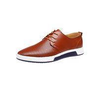 Celucke Herren Anzugschuhe Oxford, Lederschuhe Derby Schuhe Business Casual Budapester Schnürschuhe Schwarz Navy Braun EU40-48