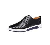Celucke Herren Anzugschuhe Oxford, Lederschuhe Derby Schuhe Business Casual Budapester Schnürschuhe Schwarz Navy Braun EU40-48
