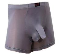 Celucke Herren Boxershorts EIS Seide Einfarbig Transparent, Männer Unterwäsche Slip Atmen Shorts Unterhose Bequem Briefs