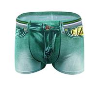 Celucke Herren Briefs Heißer Nylon-Stretch-Denim 3D-Druck Männer Gezeiten männlichen Boxershorts