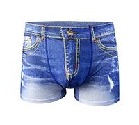 Celucke Herren Briefs Heißer Nylon-Stretch-Denim 3D-Druck Männer Gezeiten männlichen Boxershorts