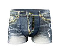 Celucke Herren Briefs Heißer Nylon-Stretch-Denim 3D-Druck Männer Gezeiten männlichen Boxershorts