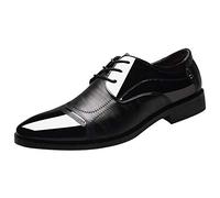 Celucke Herren Derby Schnürhalbschuhe Anzugschuhe Oxford Schuhe, Business Lederschuhe Smoking Lackleder Hochzeit Derby Leder Brogue
