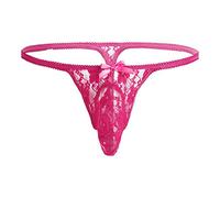 Celucke Herren Spitzen String Tanga Sissy Slips Höschen Mini Sexy G-String Dessous Unterwäsche Low Rise Erotik Reizwäsche Unterhose