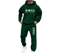 Celucke Jogginganzug Herren Trainingsanzug Boss Baumwolle Tracksuit Baggy Jogginghose Hoodie Mit Kapuze Langarm Anzug Streatwear Freizeitanzug Hausanzug 2-Teilig Fitness Sportanzug Set