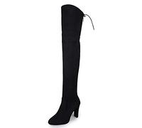 Celucke Overknee Stiefel Damen Kniehohe Stiefeletten Mode Keilabsatz Schuhe Casual Comfort Frauen Ankle Boots Herbst Winterstiefel Worker Schneestiefel Stiefelette