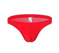 Celucke Slips Herren String Mini Tanga Männer Hipster Unterwäsche Stretch Schlüpfer Bequeme Reizwäsche Dessous (Rot, M)