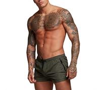 Celucke Sommer Badehose Herren Schwimmshorts mit Reißverschluss Taschen und Kordelzug, Männer Badeshorts Kurze Schwimmhose Bademode Schnelltrocknend (Grün, XXXL)
