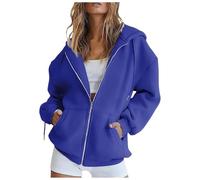 Celucke Sweatjacke Damen Oversize Winter Sweatshirt Jacke mit Kapuze Reissverschluss Hoodie Y2K Oversized Sweat Jacken Hoody Zipper Kapuzenjacke Lässige Bequeme Übergangsjacke
