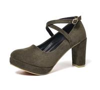 Celucke Trachtenschuhe Damen High Heels Pumps Brautschuhe Geschlossene Elegant Bequem Dirndl Schuhe Spangenpumps Plateau Tanzschuhe Breite Füße Brautschuhe Hochzeitsschuhe Weite H Hohe Schuhe 36-43