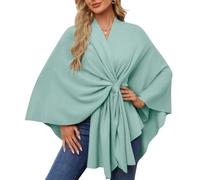 Celuicion Poncho für Damen, Winter, elegant, warm, Poncho, Cape, Schal, Winter, Herbst, Geschenk für Frauen, hellgrün, Se référer au descriptif