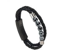 CEM 4-202534-001 ST9-032B Leder und Hämatit Armband 2-reihig Unisex