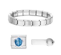 CENCERY 3-in-1 Italienisches Charm-Armband Starter-Kit, 9mm Edelstahl Gold Italienisches Gliederarmband mit Anhängern & Entfernungswerkzeug, Kompatibel mit italienischen Anhängern (Meeresschildkröte)
