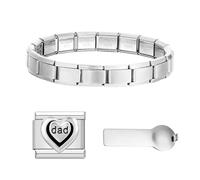 CENCERY 3-in-1-Starterset für italienische Bettelarmbänder, 9 mm Edelstahl-Gliederarmband in Gold mit Anhängern und Werkzeug zum Entfernen, kompatibel mit italienischen Anhängern