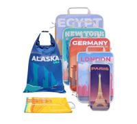 Ceneda 7-Teilige Koffer Organizer Set, Kompressions Packwürfel Set als Koffer Organizer für mehr Platz Packtaschen für Rucksack als Reise Essentials (Stadt, Patent Angemeldet)