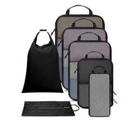 Ceneda Koffer Organizer Packing Cubes Compression 7 Stück, Koffer Organizer Set, Packwürfel Kompression, Reise-Organizer Packtaschen (Schwarz)