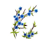 CENPEK 2 Stück Blumen zarte bestickte Aufnher Stickerei Aufnher Aufbügler Aufnher Aufnher Aufnher Coole Aufnher-Blau