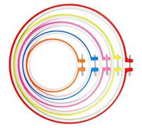 CENPEK Stickrahmen aus Kunststoff, für Kreuzstich, Ring-Stickerei, 12,7 cm bis 27,9 cm, mehrfarbig, 5 Stück