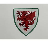 CENTRO RICAMI RICAMIFICIO INDUSTRIALE ITALIANO DAL 1989 Patch-Aufnäher in HD/Jacquard (hohe Auflösung) Wales Logo zum Aufbügeln, Mikrofaden, Maße: H.cm.8 x B. 7 cm - Made in Italy