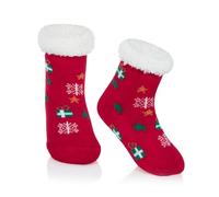 Century Star Weihnachtssocken Kinder Kuschelsocken Kinder Stoppersocken Thermosocken Haussocken für Jungen und Mädchen Rotes Geschenk 0-6 Monate