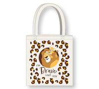 Cerdà Disney Der König der Löwen Tote Bag mit langen Griffen - 36 x 39 cm - Polyester und Baumwolle - Simba- und Mufasa-Motiv I'm Brave Like You - Weiß