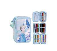 ARTESANÍA CERDÁ Federmäppchen Giotto Frozen – Dreifachmäppchen mit Stiften, Disney-Design