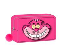 Disney Kulturbeutel für Reisen, Rosa, großes Fassungsvermögen, Reißverschluss, Cheshire-Katzen-Muster, Originalprodukt, Rosa, Reise-Kulturbeutel mit großem Fassungsvermögen