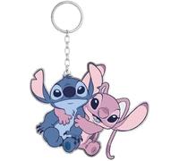 Cerdà Disney Lilo & Stitch Schlüsselanhänger - Motiv Stitch und Angel - Blau und Rosa