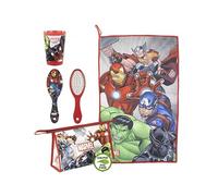 CERDÁ LIFE'S LITTLE MOMENTS Avengers Kulturbeutel Kinder | Jungen Kulturtasche Set - Offizielle Marvel Lizenz, Rot