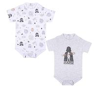 CERDÁ LIFE'S LITTLE MOMENTS - Baby Bodys 2 Stk. Junge | Sommer Body Babys 100% Baumwolle mit der Figuren von Darth Vader & Luke Skywalker - Offizielle Lizenz Star Wars