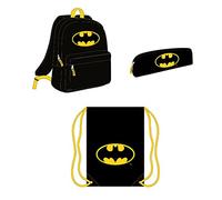 CERDÁ LIFE'S LITTLE MOMENTS - Batman Schulranzen Set mit Kinderrucksack, Turnbeutel und Federmäppchen - Ideal für den Schulanfang - Offizielle Lizenz von DC
