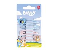 CERDÁ LIFE'S LITTLE MOMENTS Bluey & Bingo Set mit 4 Haarnadeln mit Glitzer - Metall-Haarspangen für Mädchen mit Glitzer in Rosa und Blau - offiziell lizenziertes Haar-Zubehör