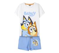 CERDÁ LIFE'S LITTLE MOMENTS Bluey T-Shirt und Shorts - Blau und Weiß - Größe 4 Jahre - Set für Jungen - Hergestellt aus 100% Baumwolle 220 g/qm - Bluey Druck - Original Produkt entworfen in Spanien