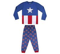 CERDÁ LIFE'S LITTLE MOMENTS - Captain America Kinder Schlafanzug Jungen - Winter Kinder Pyjama Jungen 100% Baumwolle - Offizielle Marvel Lizenz
