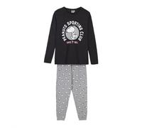 CERDÁ Life's Little Moments Damen Pyjama Femme d'Hiver de Snoopy 100% Coton Avec T-Shirt à Manches Longues et Pantalon Long - Licence Officielle Peanuts Pyjamaset, Gris, S