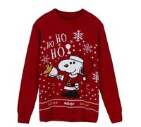 CERDÁ LIFE'S LITTLE MOMENTS Damen Snoopy Damenstrickpullover mit Rundhalsausschnitt und Langen Ärmeln, Trikot-Stil, offizielle Lizenz, rot, XL